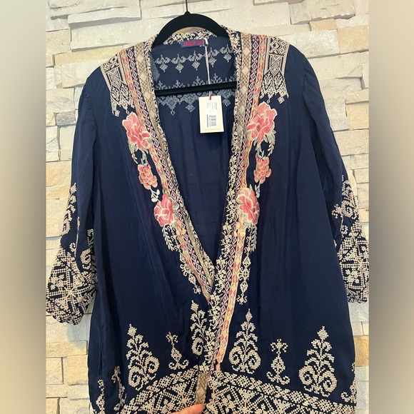 Johnny Was EUC Helena Kimono, Floral Embroidered size Medium - Picture 12 of 13
